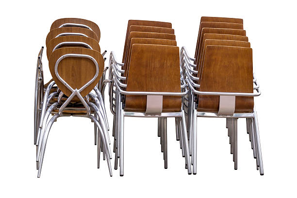 istock Pile of chairs isolated white background 492107710