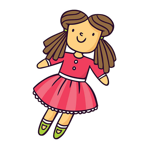 Doll Bright Vector Children Illustration Isolated On White Stock  Illustration - Download Image Now - iStock