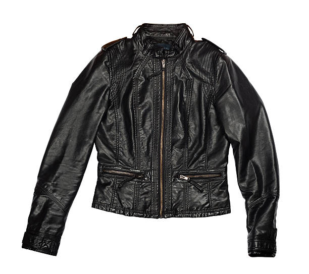 istock Female leather jacket isolated on white 492120970