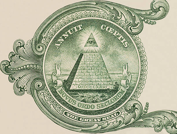istock Great seal - US one dollar bill closeup macro 492121080