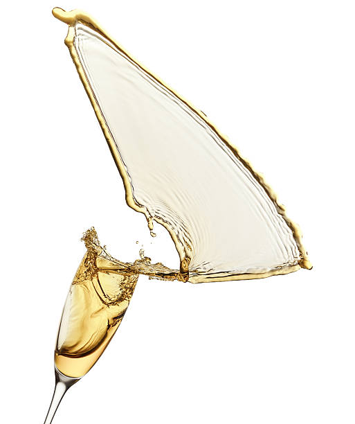 champagne splash from glass isolated on the white background