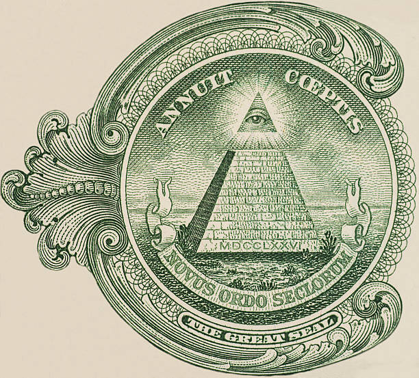istock Great seal - US one dollar bill closeup macro 492121208