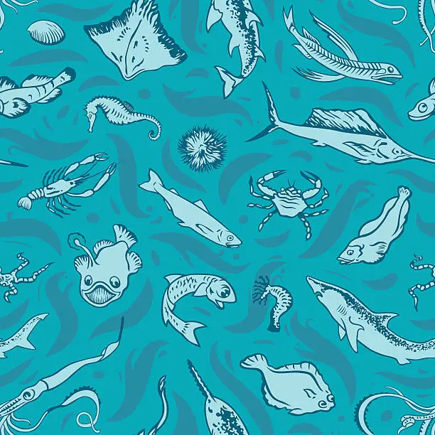 Vector illustration of Fish pattern