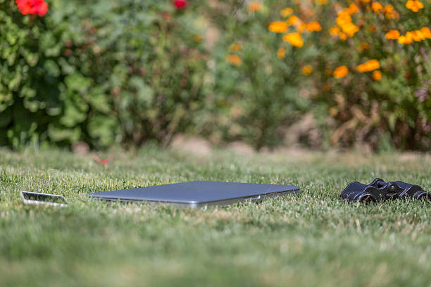 Laptop and Green Garden