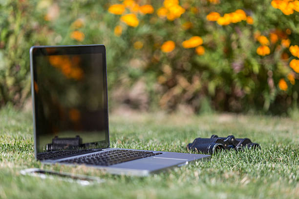 Laptop and Green Garden