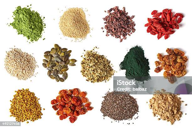 Superfoods Stock Photo - Download Image Now - Antioxidant, Herbal Medicine, Ground - Culinary