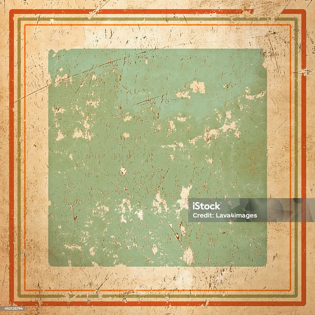 Vintage framed background in warm Cuban colours, grunge painted texture Vintage framed abstract background painted in Cuban style on grunge metal texture. 2015 Stock Photo