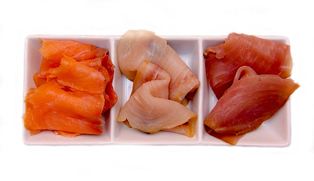 istock Trio of smoked fish platter on top 492129390