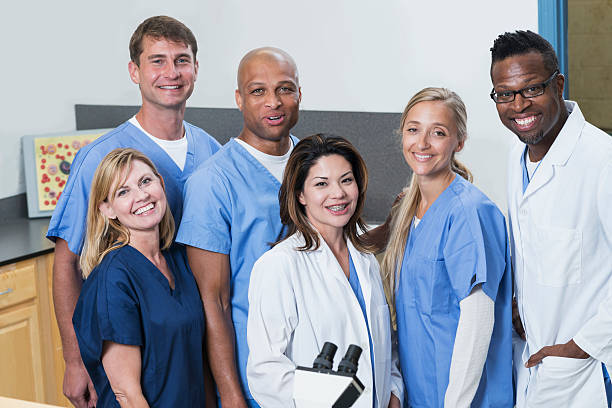 istock Multiracial group of doctors and medical interns 492129752
