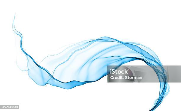 Abstract Blue Waving Smoke Ribbon Stock Photo - Download Image Now - Wind, Smoke - Physical Structure, Abstract