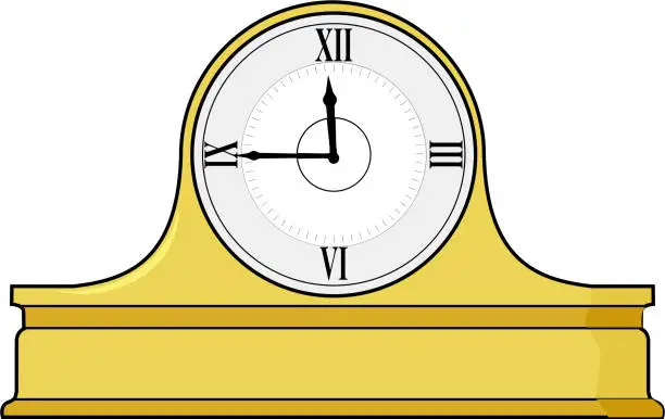 Vector illustration of mantel clock