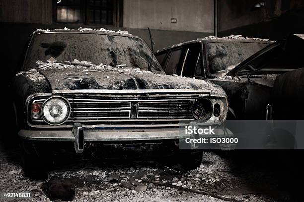 Abandoned Cars Stock Photo - Download Image Now - Junkyard, Night, Car