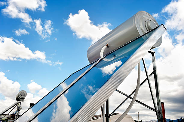 Solar water heater Solar water heater for green energy solar heater stock pictures, royalty-free photos & images
