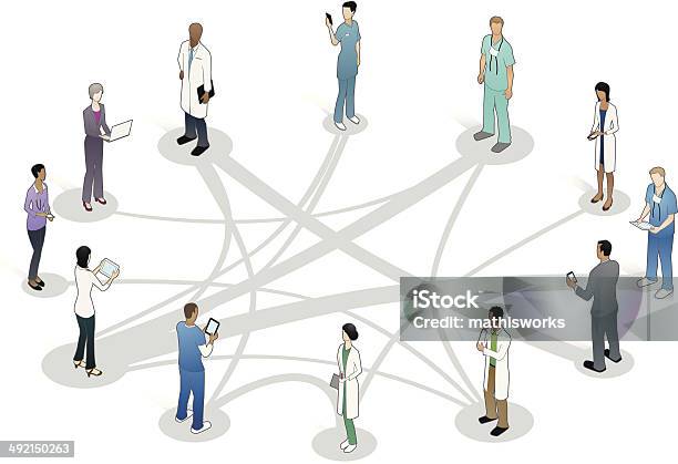 Medizinische Zusammenarbeit Illustrationen Stock Vektor Art und mehr Bilder von Gesundheitswesen und Medizin - Gesundheitswesen und Medizin, Arzt, Informationsgrafik