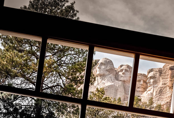 Mount Rushmore View through a window of the famous Mount Rushmore keystone south dakota photos stock pictures, royalty-free photos & images