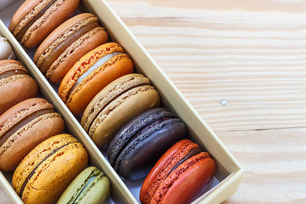 istock French colorful macarons on wood table 492158206