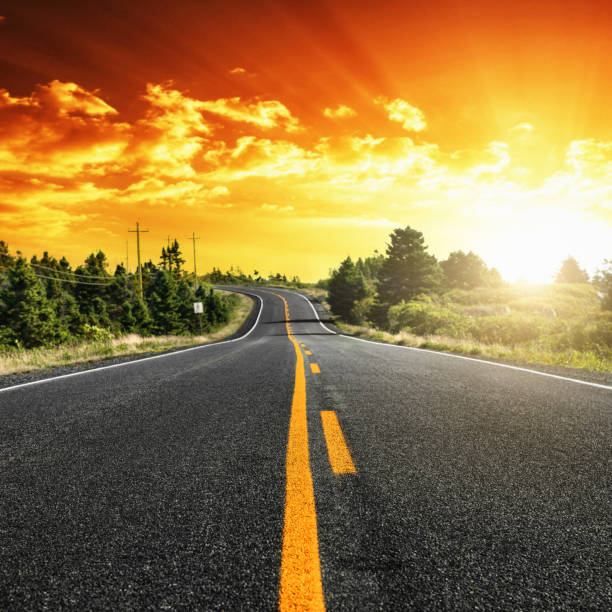 istock Sunset on the road of Nova Scotia 492160998