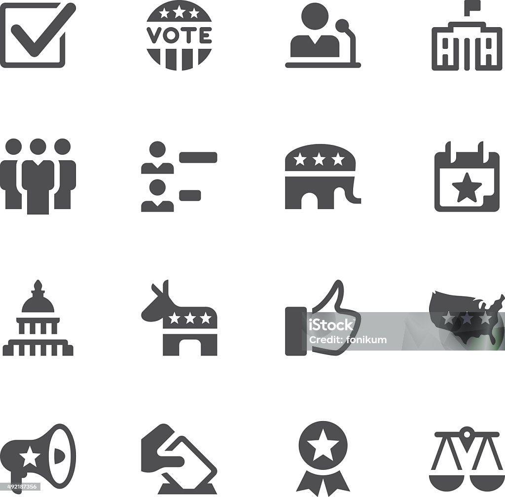 Выборы значки и политики - Векторная графика Иконка роялти-фри