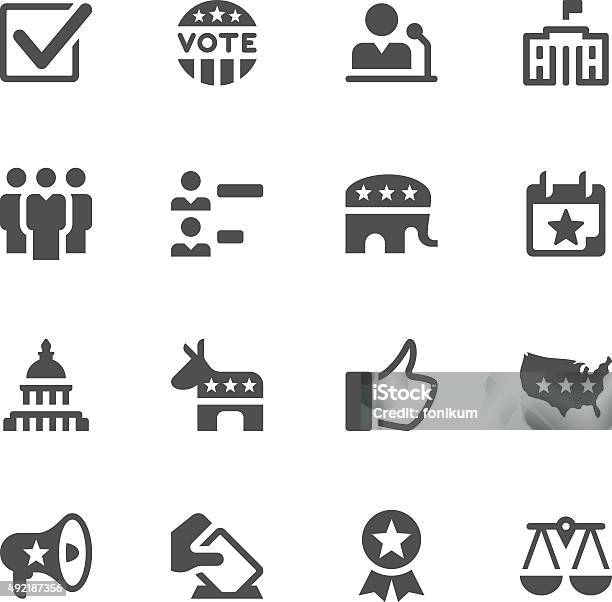 Выборы Значки И Политики — стоковая векторная графика и другие изображения на тему Иконка - Иконка, Республиканская партия США, Выборы