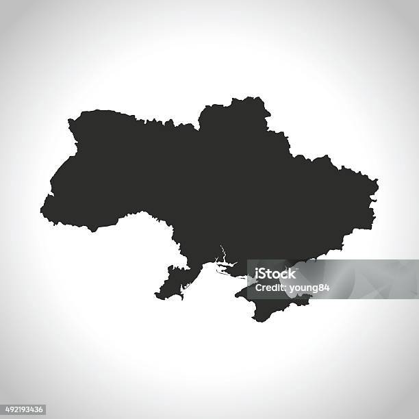 Ilustración de Ucrania Mapa y más Vectores Libres de Derechos de Ucrania - Ucrania, Mapa, Contorno