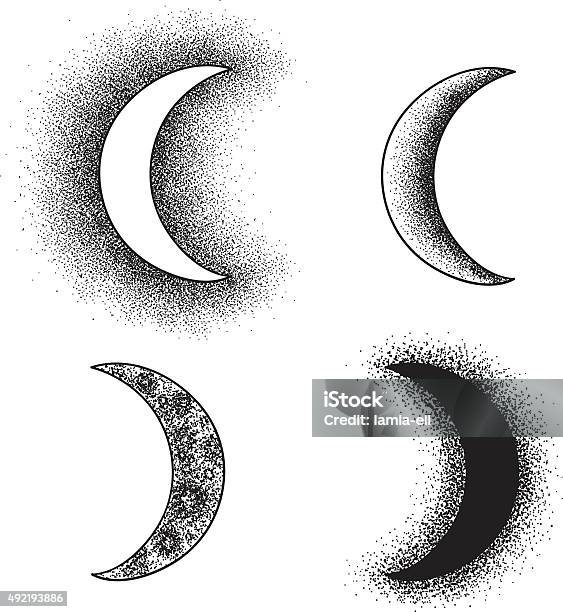 手描きのムーンフェーズシルエット - 月のベクターアート素材や画像を多数ご用意 - 月, 月面, 衛星