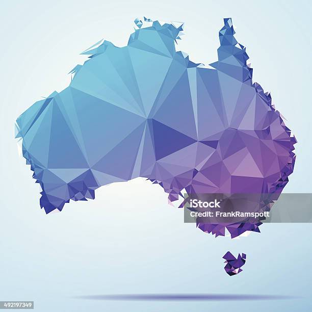 Australia Mapa Niebieski Trójkąt Wielokąta - Stockowe grafiki wektorowe i więcej obrazów Mapa - Mapa, Australia, Futurystyczny
