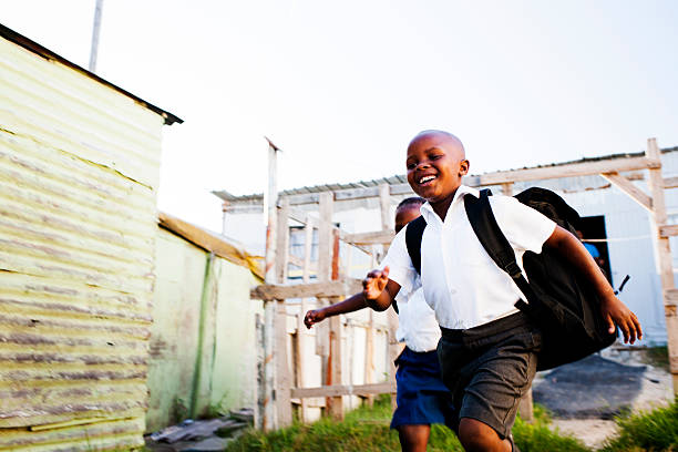 istock Excited students running off to school. 492197639