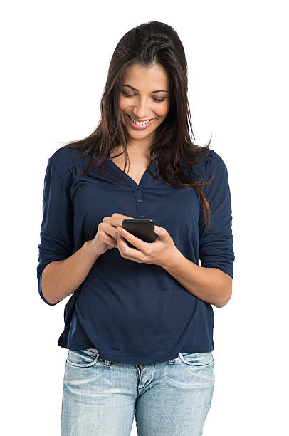 istock Beautiful Woman Texting With Phone 492198551