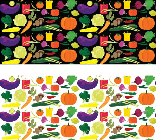 Vector illustration of Vegetable Delight Pattern