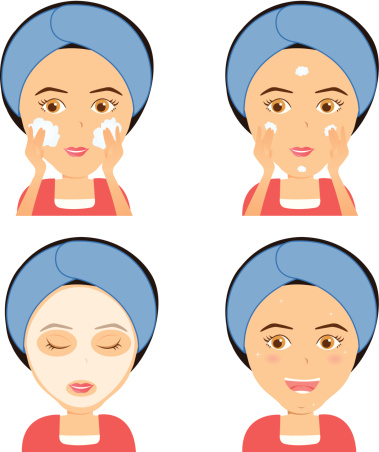 Washing Face Step By Step Stock Illustration - Download Image Now ...
