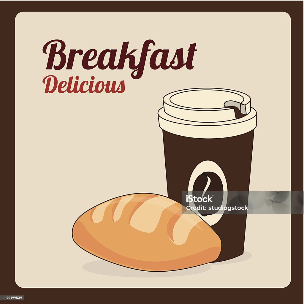 Breakfast breakfast design over pink background vector illustration Bread stock vector