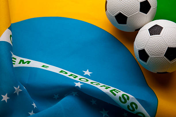 istock Brazilian flag with football 492199715