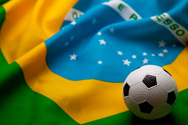 istock Brazilian flag with football 492199719