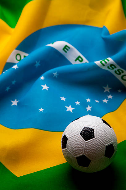 istock Brazilian flag with football 492199767