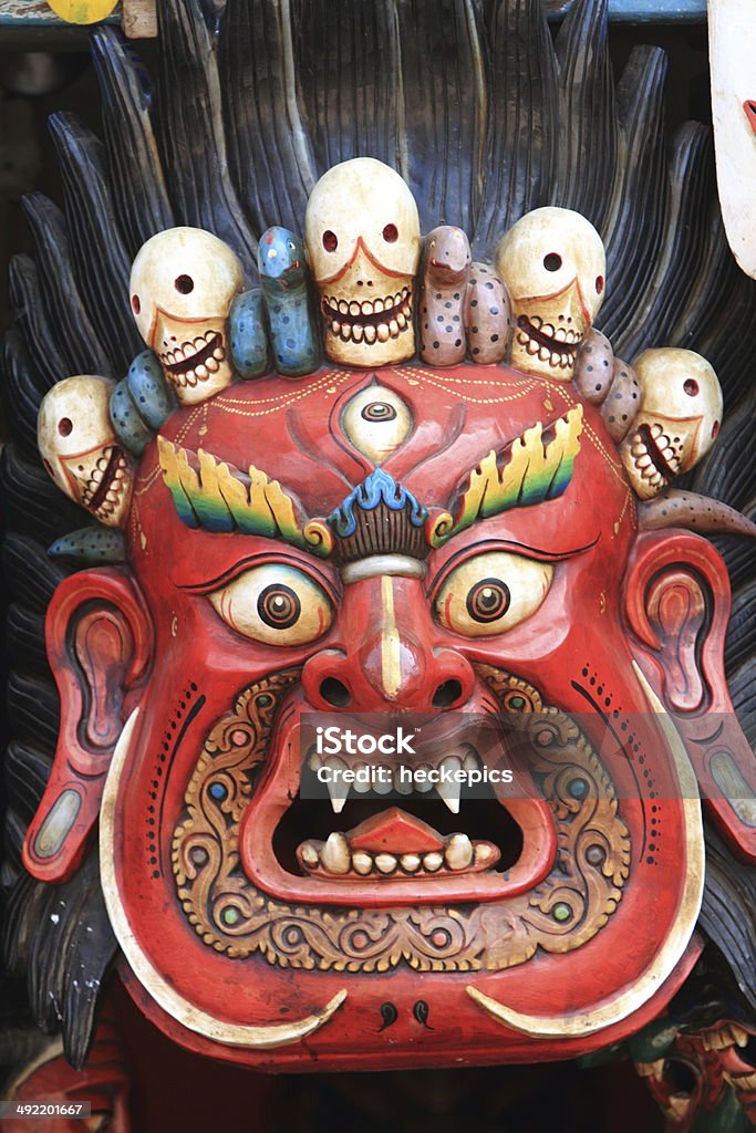 Masken von Göttern no Nepal - Foto de stock de Bhaktapur royalty-free