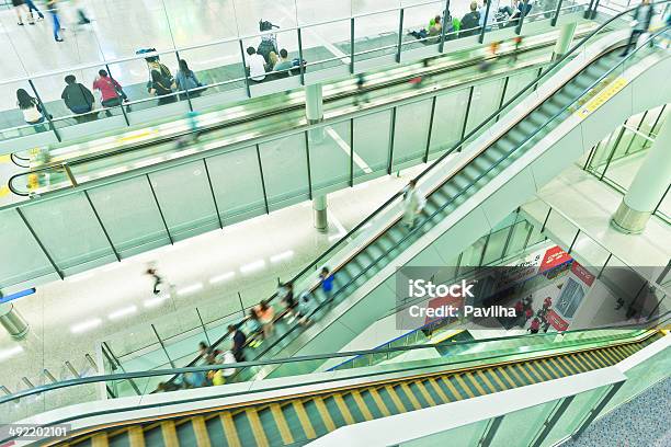 Staircase In Hong Kong International Airport China Asia Stock Photo - Download Image Now