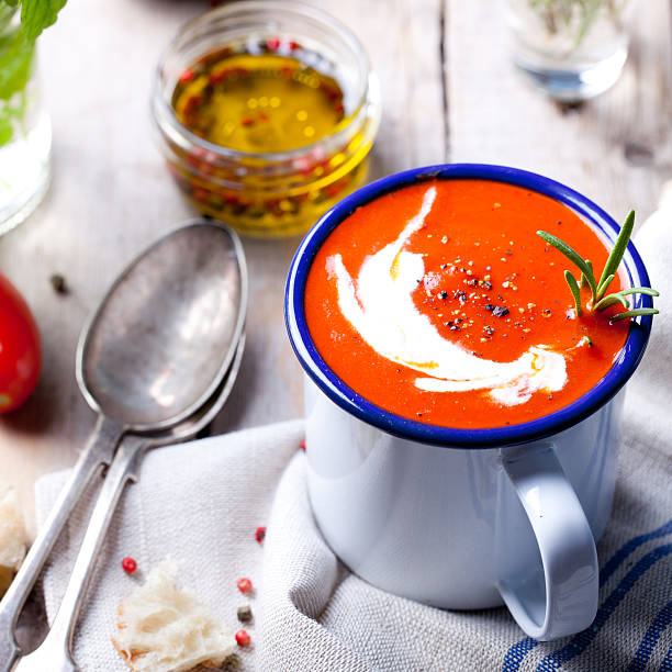 istock Tomato, red pepper soup, sauce with rosemary 492217418