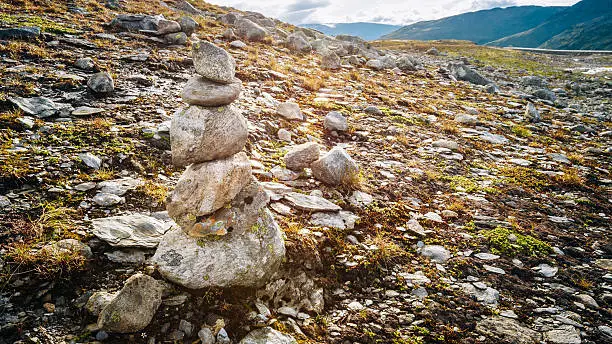 Photo of Norway Nature. Stack Of Rocks On Norwegian Mountain