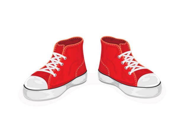 スニーカー - shoe single object isolated red点のイラスト素材／クリップアート素材／マンガ素材／アイコン素材
