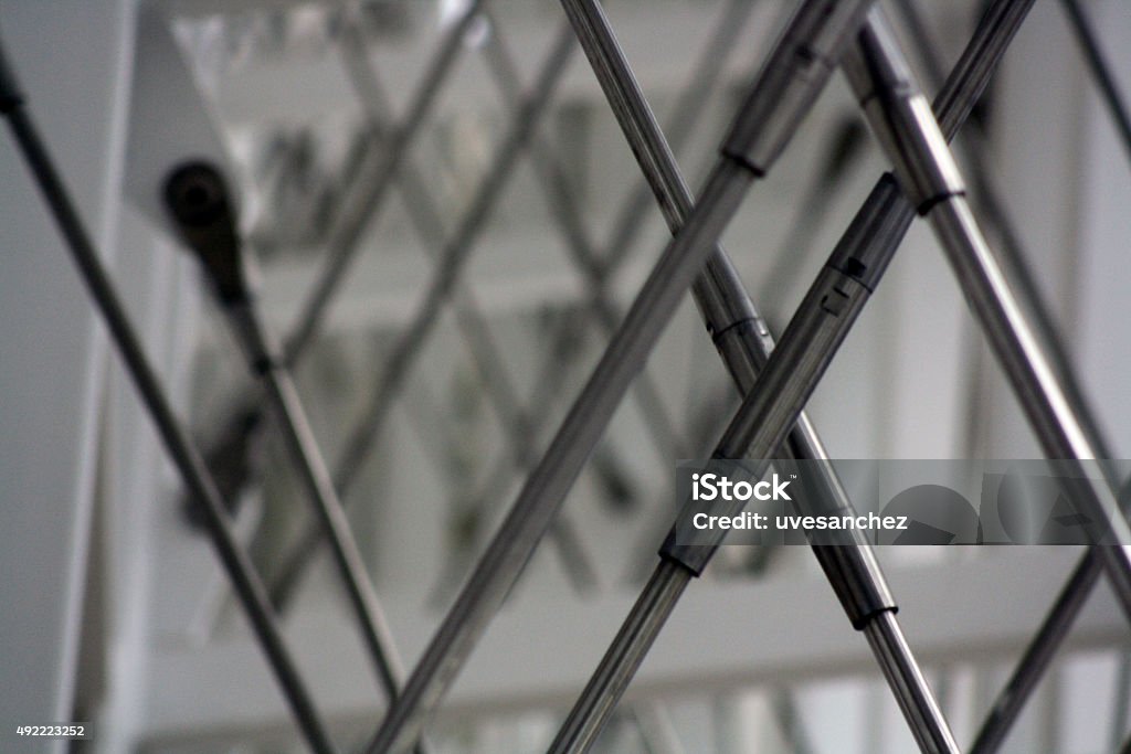 detail shot interior of building,aluminium iron cross construction interior in city of culture, galicia, spain 2015 Stock Photo