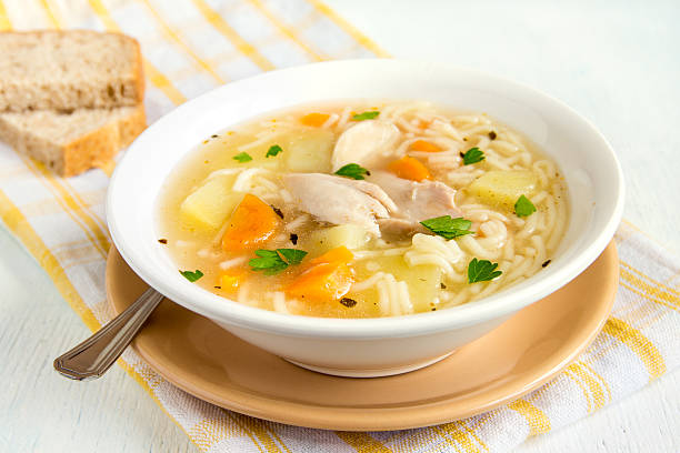 istock Chicken soup with noodles 492223424