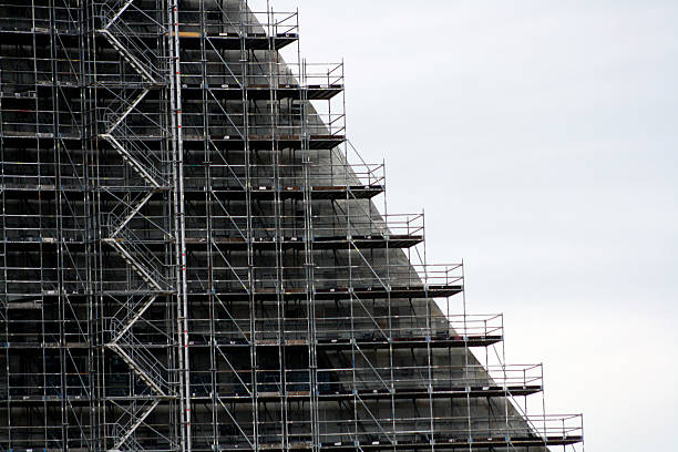 istock stairs to roof in facade building 492224014