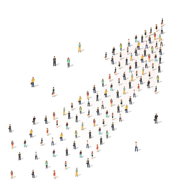 istock People standing together in shape of an arrow 492224046