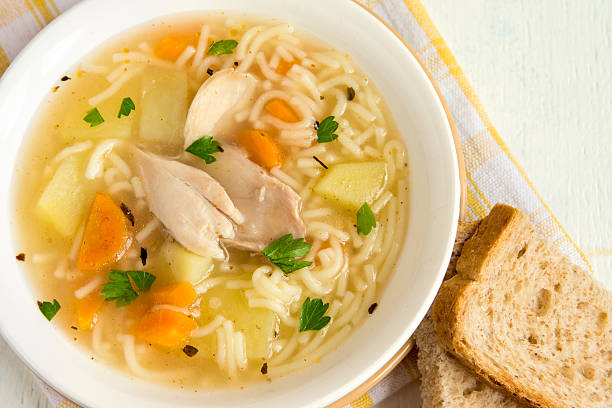 istock Chicken soup with noodles 492225410