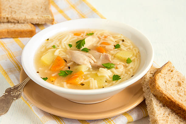 istock Chicken soup with noodles 492225490