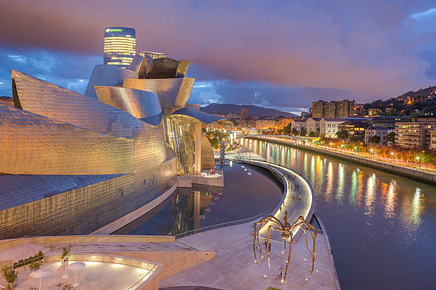 220+ Guggenheim Museum Bilbao At Night Stock Photos, Pictures
