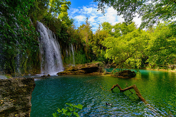 водопад - waterfall antalya turkey forest стоковые фото и изображения