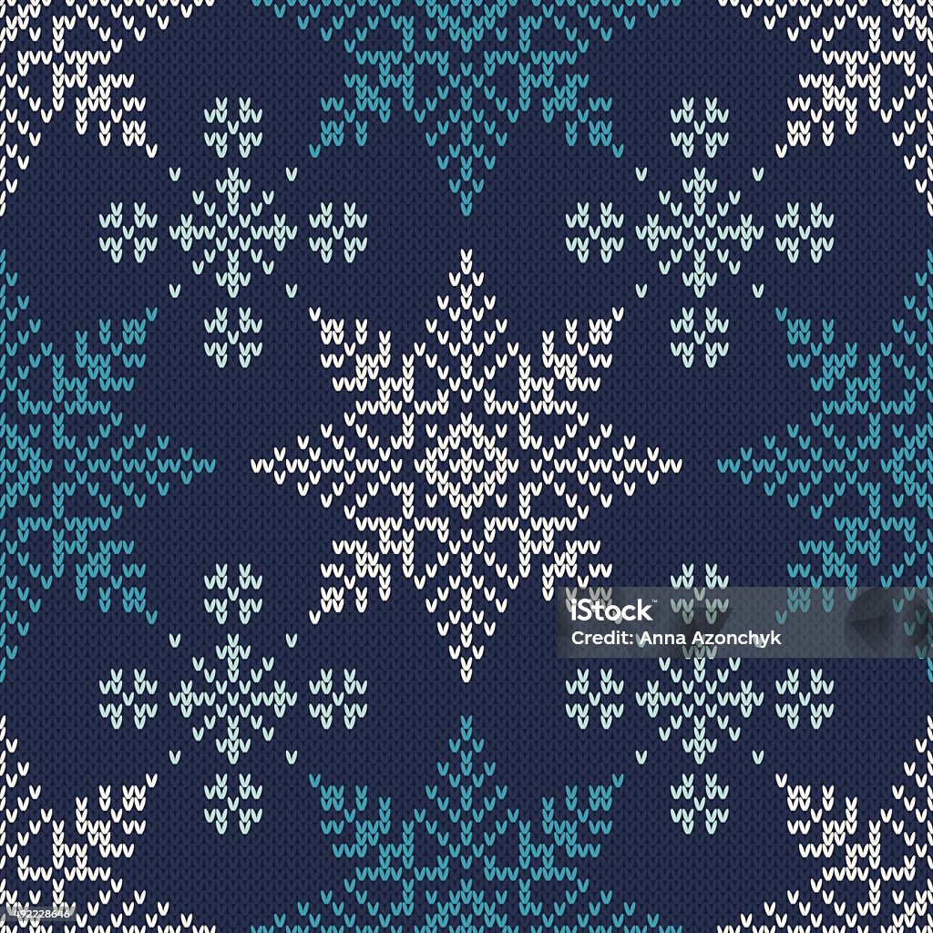 Winter Holiday Seamless Knitted Pattern with Snowflakes Seamless Pattern on the Wool Knitted Texture. EPS available 2015 stock vector