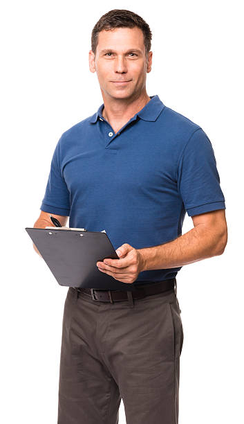 istock Causal Businessman with Clipboard on White 492230316