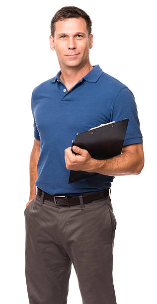 istock Causal Businessman with Clipboard on White 492230976